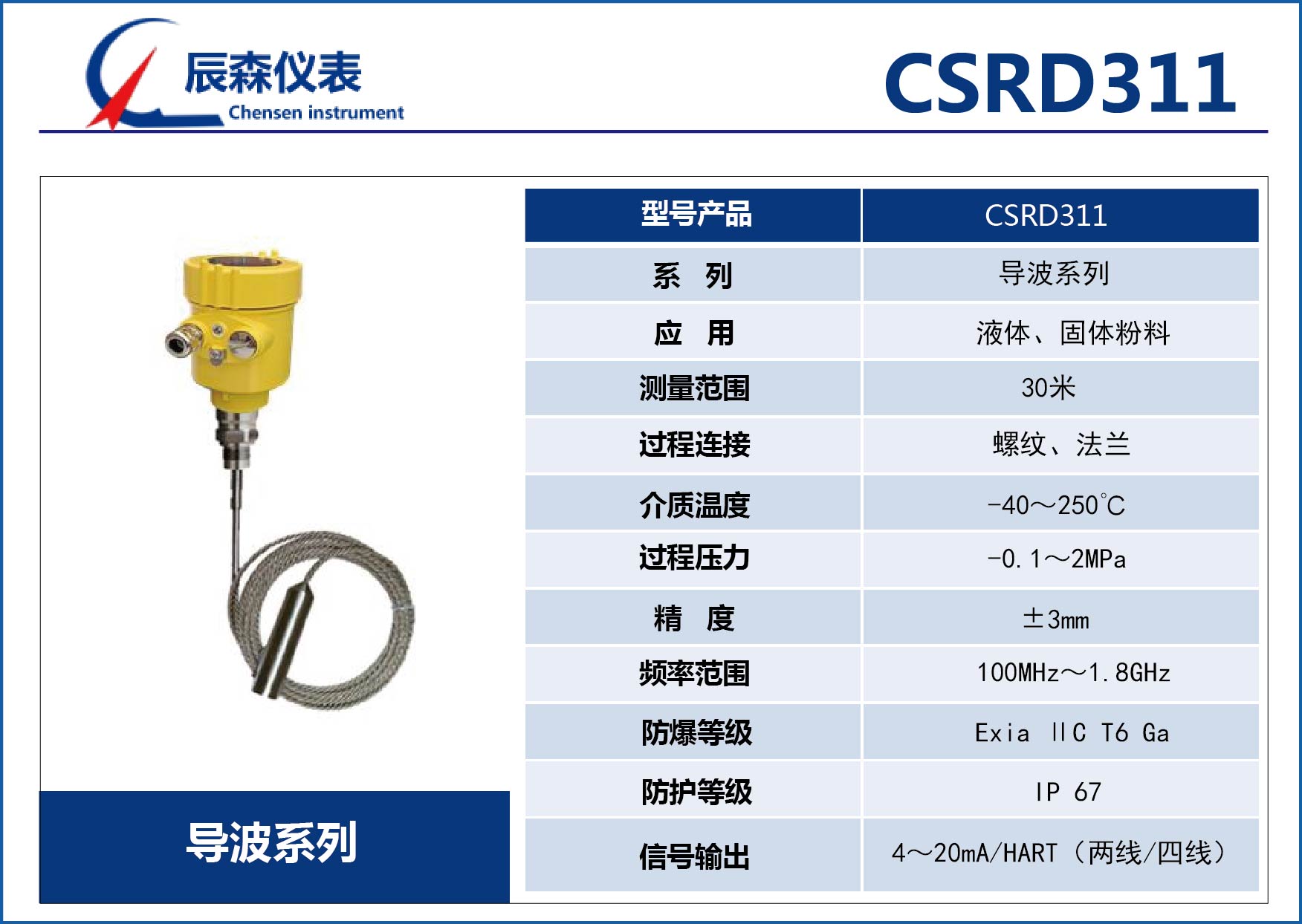 博罗导波雷达物位计CSRD311