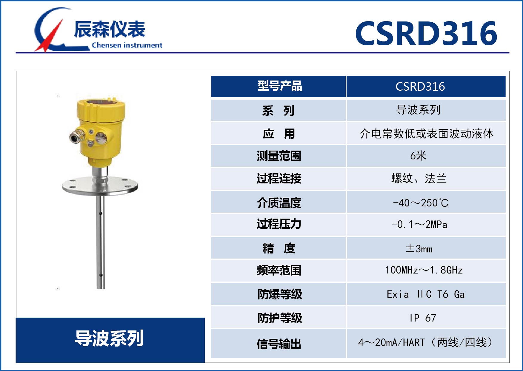 祁连导波雷达物位计CSRD316
